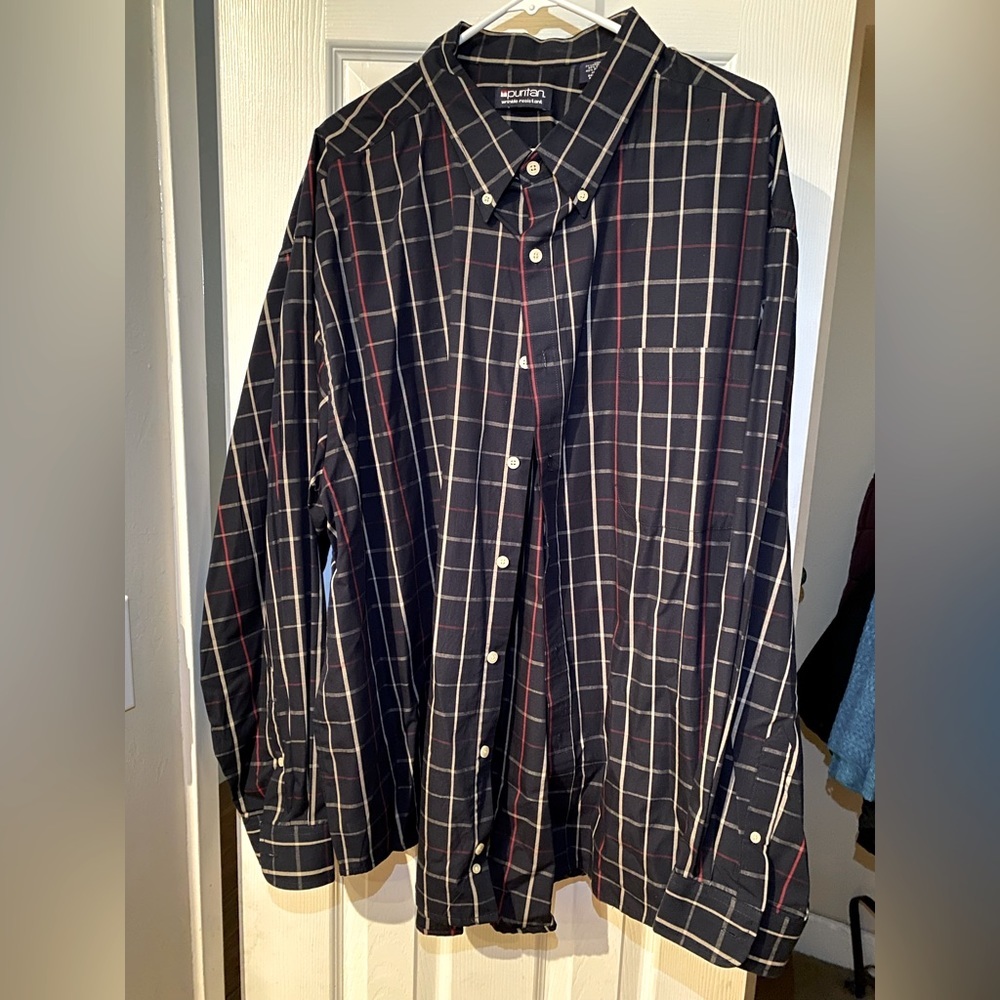 Puritan Men’s Long Sleeve Shirt with Button Down Collar 3X